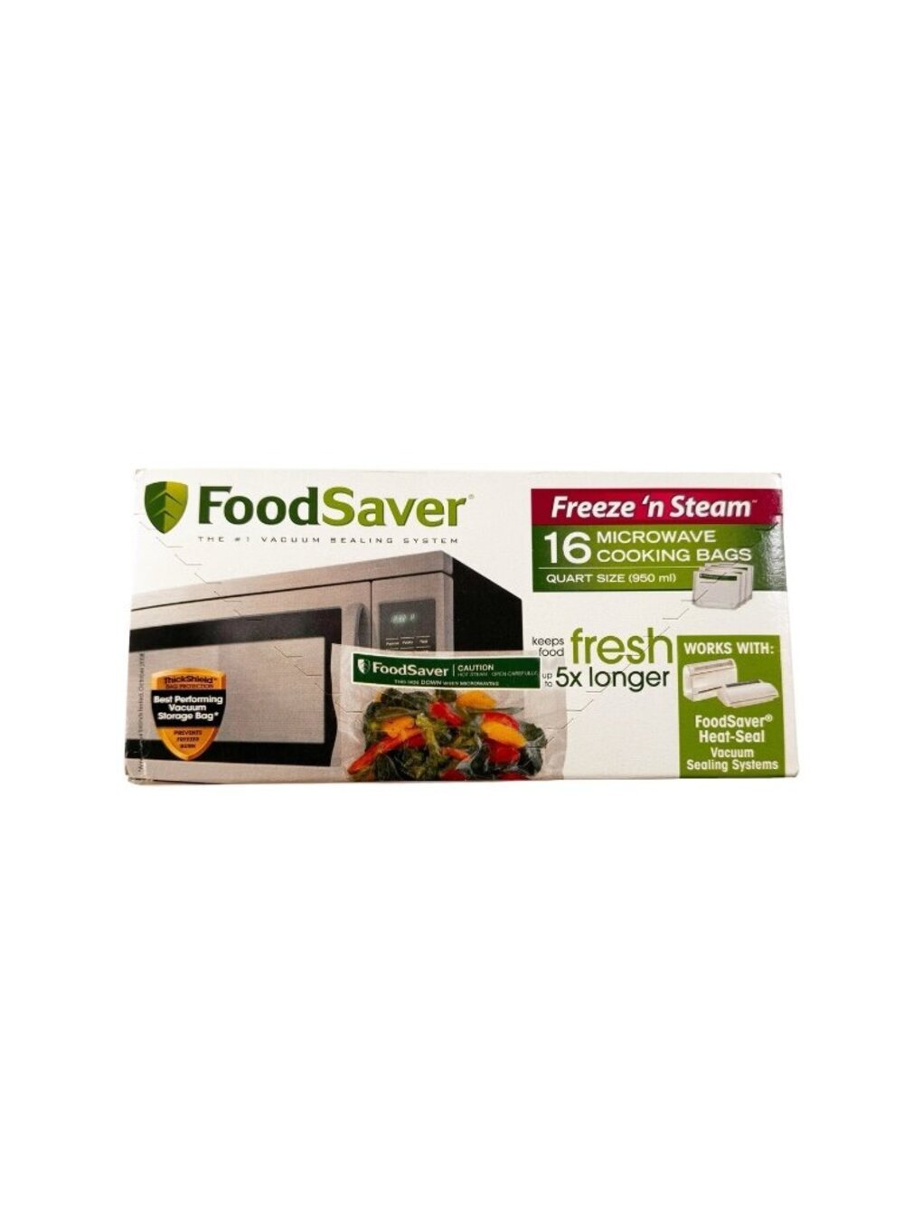 NEW Foodsaver 1-Quart Freeze 'n Steam Microwavable Single-Cooking Bags 16 Count